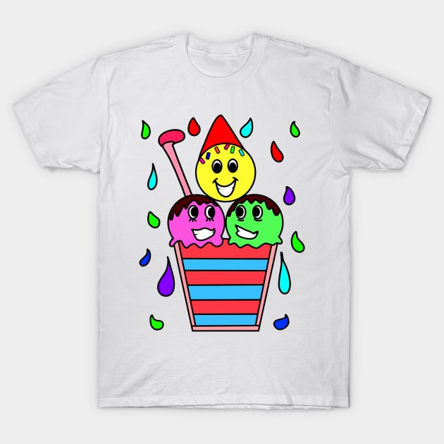 Cute Ice Cream Basket Illustration T-Shirt by vnteees1